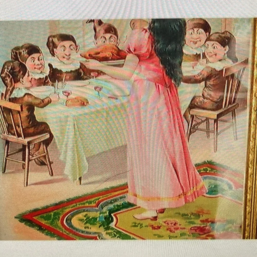 Framed Vintage Art Print with Gold Frame